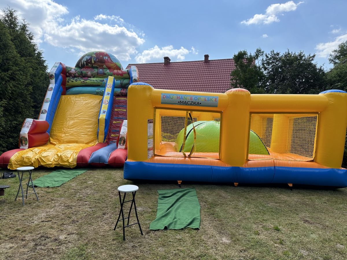 dmuchance opolskie, dmuchane zjeżdżalnie, miękka górka, dmuchane tory przeszkód, kula zorbing